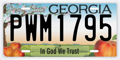 GA license plate PWM1795
