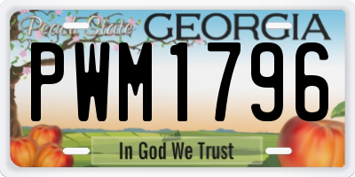 GA license plate PWM1796