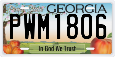 GA license plate PWM1806