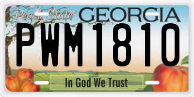 GA license plate PWM1810
