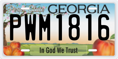 GA license plate PWM1816