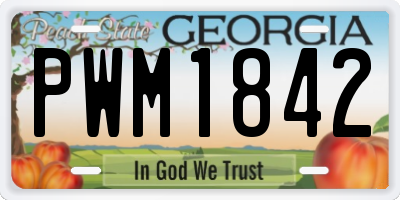 GA license plate PWM1842