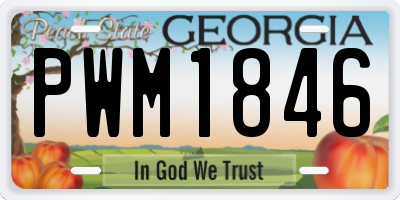 GA license plate PWM1846