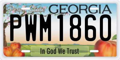 GA license plate PWM1860