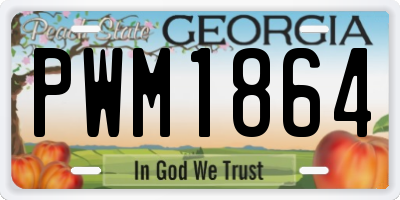 GA license plate PWM1864
