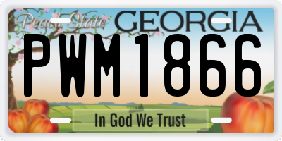 GA license plate PWM1866