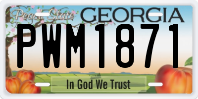 GA license plate PWM1871