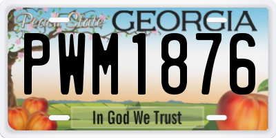 GA license plate PWM1876