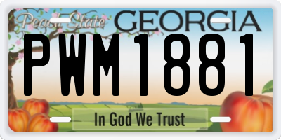 GA license plate PWM1881