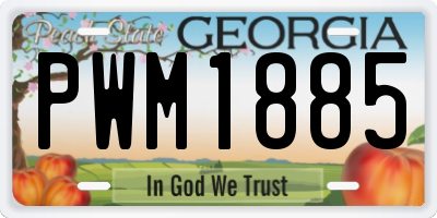 GA license plate PWM1885