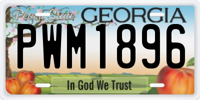 GA license plate PWM1896