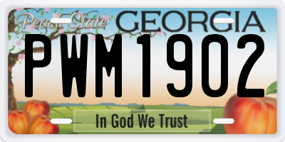 GA license plate PWM1902