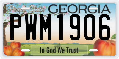 GA license plate PWM1906