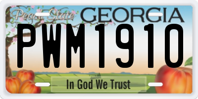 GA license plate PWM1910