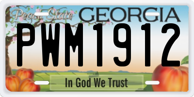GA license plate PWM1912