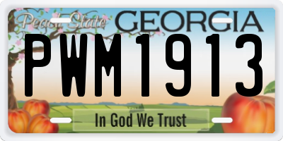 GA license plate PWM1913