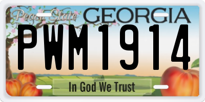 GA license plate PWM1914