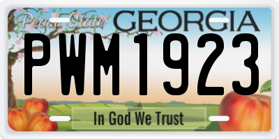 GA license plate PWM1923