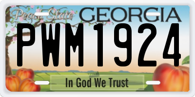 GA license plate PWM1924