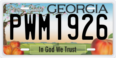 GA license plate PWM1926