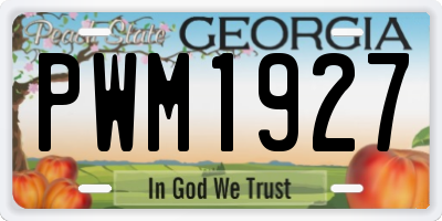 GA license plate PWM1927