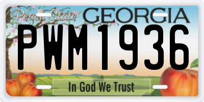 GA license plate PWM1936