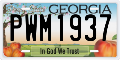 GA license plate PWM1937