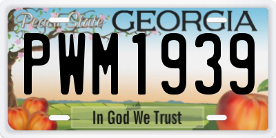 GA license plate PWM1939