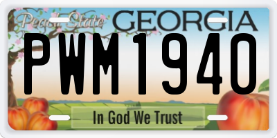 GA license plate PWM1940