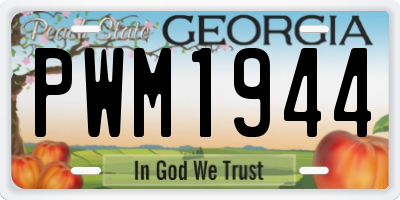 GA license plate PWM1944
