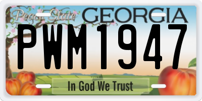 GA license plate PWM1947
