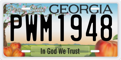 GA license plate PWM1948