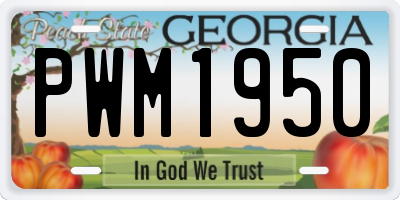 GA license plate PWM1950