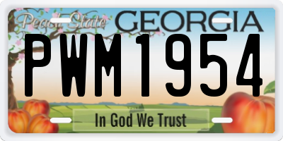 GA license plate PWM1954