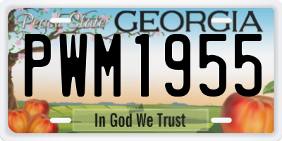 GA license plate PWM1955