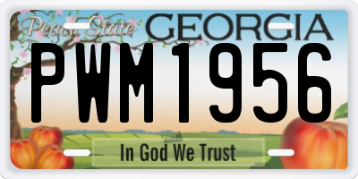 GA license plate PWM1956