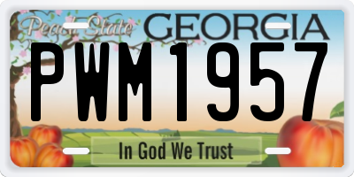 GA license plate PWM1957