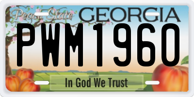 GA license plate PWM1960