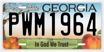 GA license plate PWM1964