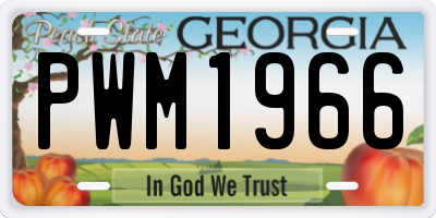 GA license plate PWM1966