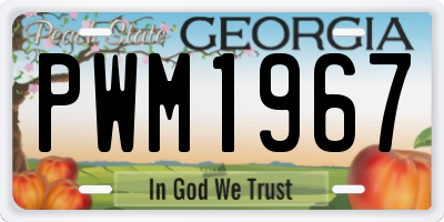 GA license plate PWM1967