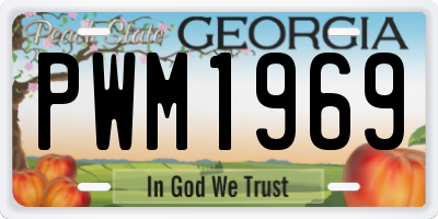 GA license plate PWM1969