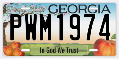 GA license plate PWM1974