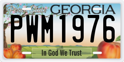 GA license plate PWM1976