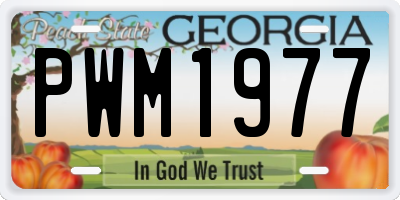GA license plate PWM1977