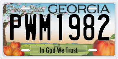 GA license plate PWM1982