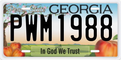 GA license plate PWM1988