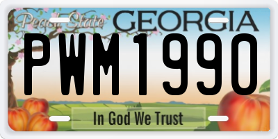GA license plate PWM1990