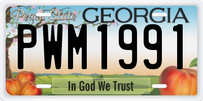 GA license plate PWM1991