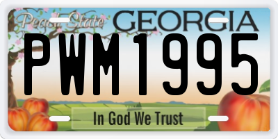 GA license plate PWM1995